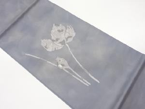 抽象葉模様織り出し袋帯